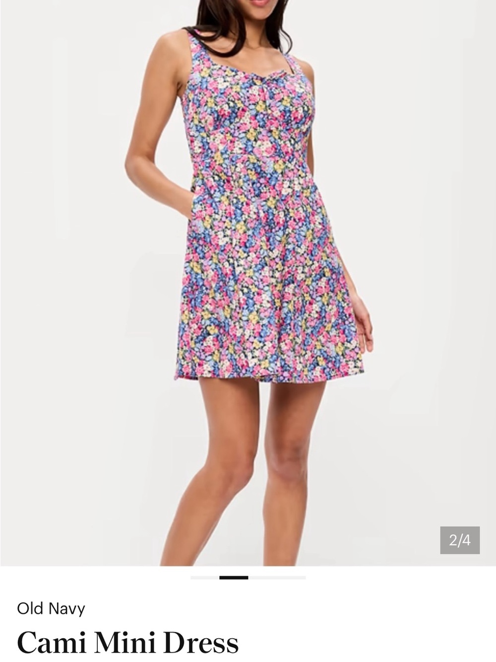 Old Navy Floral Cami Mini Dress — Pink, Blue, Yellow